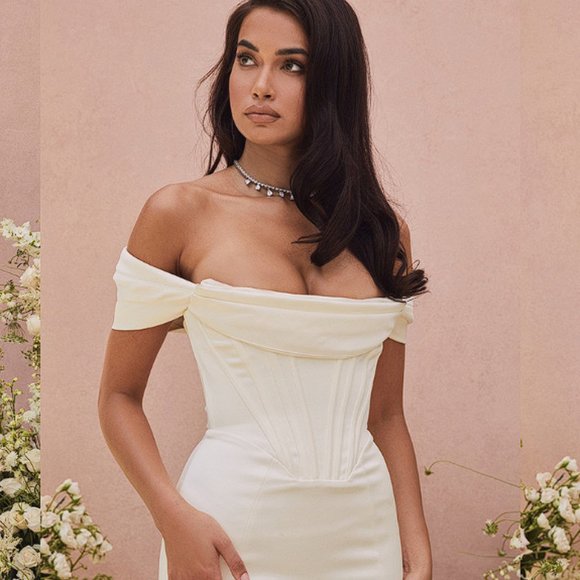 House of CB ‘Antoinette’ Ivory Corset Off Shoulder LIMITED EDITION Bridal GOWN - Picture 6 of 16